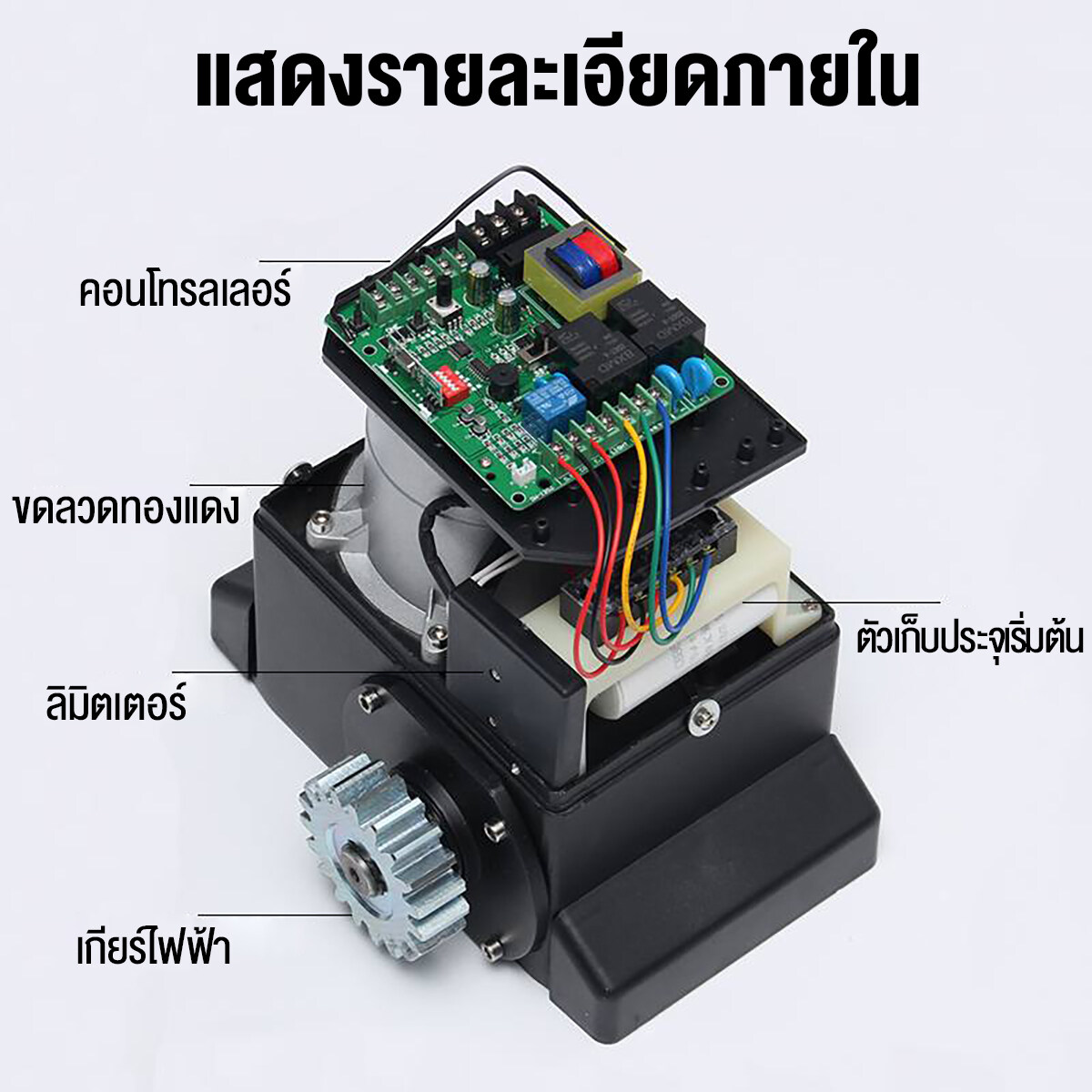 【ครบชุด】Bayee มอเตอร์ประตูรีโมท ไฟฟ้าเปิดประตูบานเลื่อน ประตูอัตโนมัติ ประตูรีโมท รางนำ（คุณสามารถควบคุมการเปิดและปิดประตูผ่าน WIFI หรือรีโมทคอนโทรล） อุปกรณ์ครบชุด มาพร้อมคู่มือการติดตั้งและวิดีโอการติดตั้ง