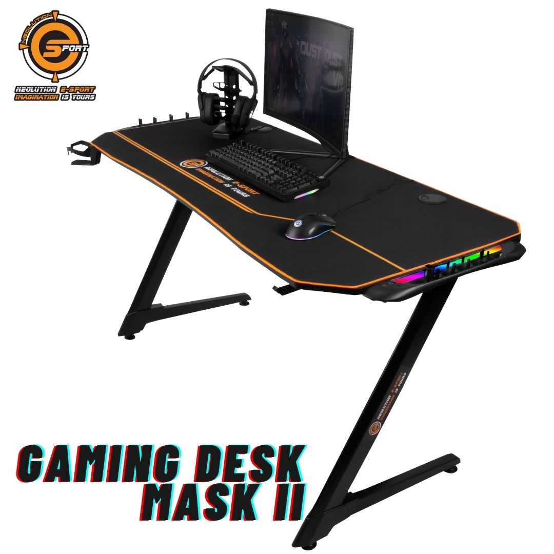 Neolution E-Sport Gaming Desk รุ่น MASK II โต๊ะมีไฟ โต๊ะเกมมิ่ง โต๊ะทำงาน ขนาดใหญ่