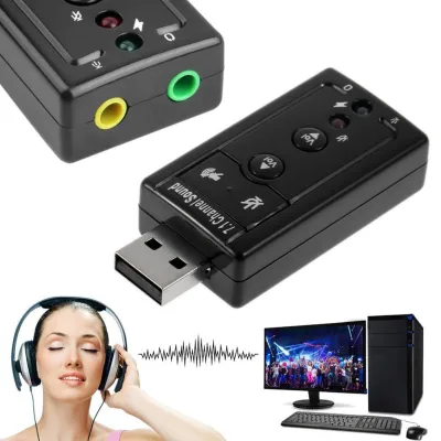 ♗USB 2.0 3D Virtual 12Mbps External 7.1 Channel Audio Sound Card Adapter❃