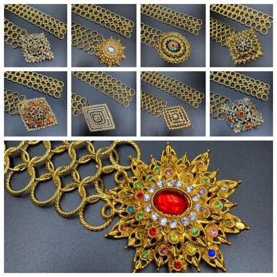 Vintage Jewelry gold belt Thai dress women belts Flower buckle and belt