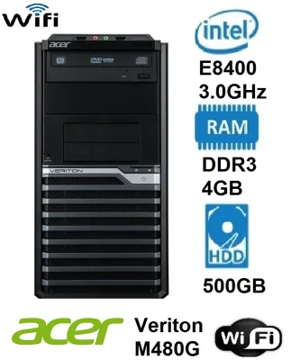 Acer Veriton M480G Intel Core2 Duo E8400 @3.00GHz - DDR3 4GB - HDD 500GB - Wi-Fi