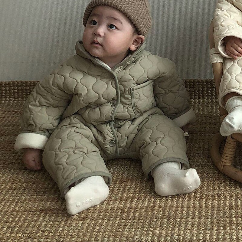 Winter Rhombic Jumpsuit for Kids Fur Down Coat Baby Girl Wool Sweater ...