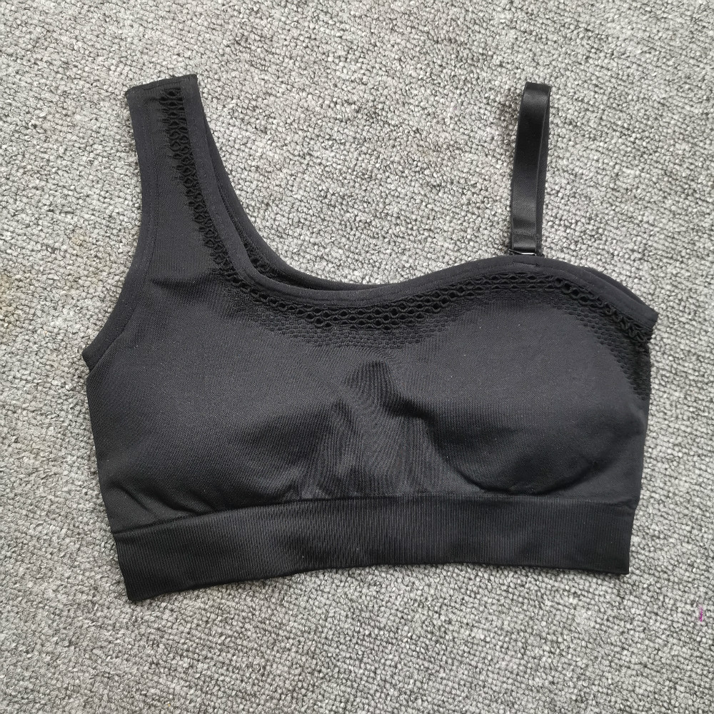 Sexy One Shoulder Solid Sports Bra Women Fitness