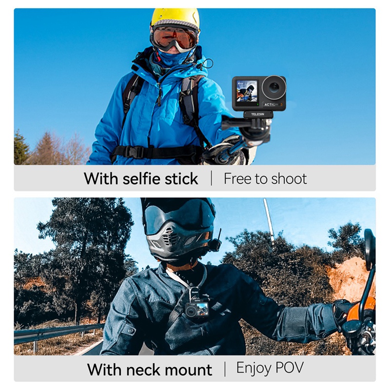 TELESIN Magnetic Two Claw Adapter Action Camera Adapter for DJI OSMO Action 3 Accessories