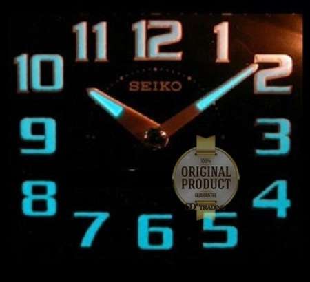 SEIKO นาฬิกาปลุก Quiet Sweep (Snooze) มีไฟ เสียงกริ่ง รุ่น QHK024R - แดง หน้าปัดดำ (Red/Black)