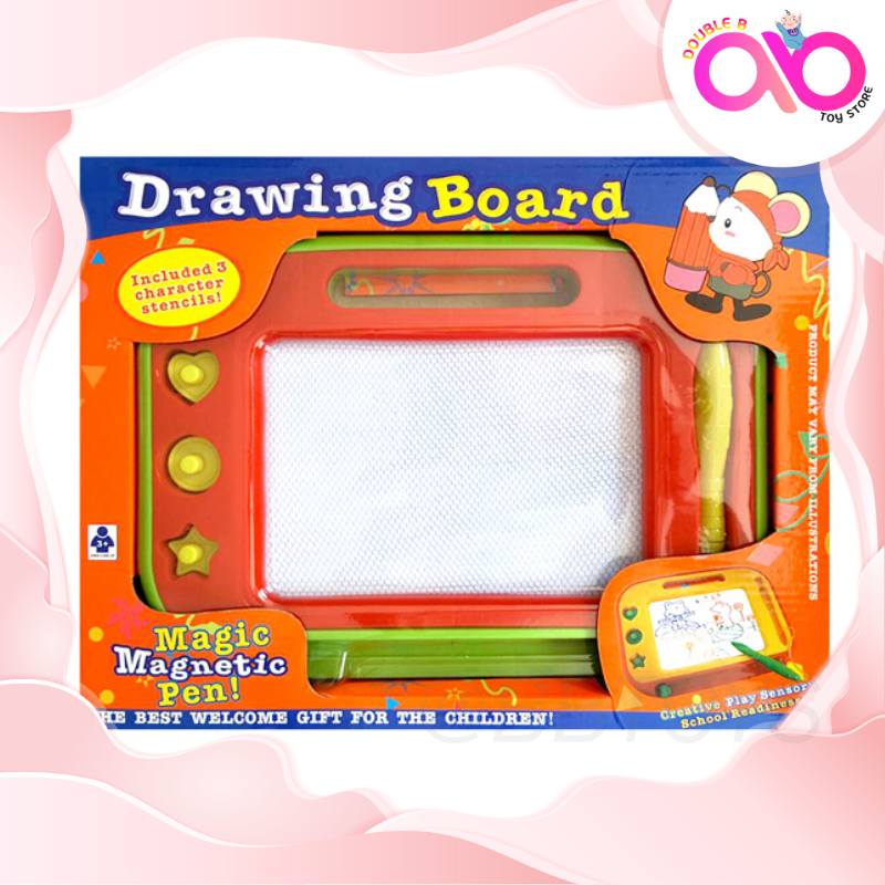 Double B Toys กระดานแม่เหล็กสีรุ่ง magnetic muilt-color drawing board กระดานวาดเขียน ลบได้ (มีให้เลือก 2 แบบ ขนาดกลาง และขนาดใหญ่)