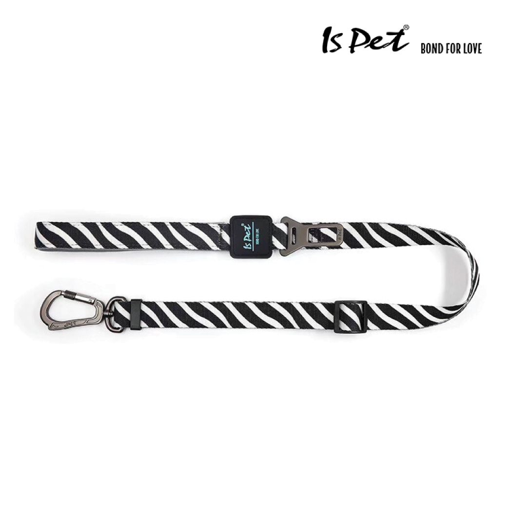 ISPET - Seat Belt Buckle leash 2.5cm. สายจูงสุนัข (Black)