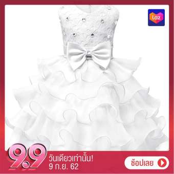 DomybestShop เด็กเด็กแขนกุดชุดเจ้าหญิงผู้หญิงดอกไม้ชุดชีฟองเป็นทางการ