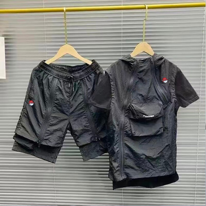 2023 men's golf wear summer 2-piece set horse golf wear men golf suit malbon golf t-shirt golf shorts suit men golf wear gym
