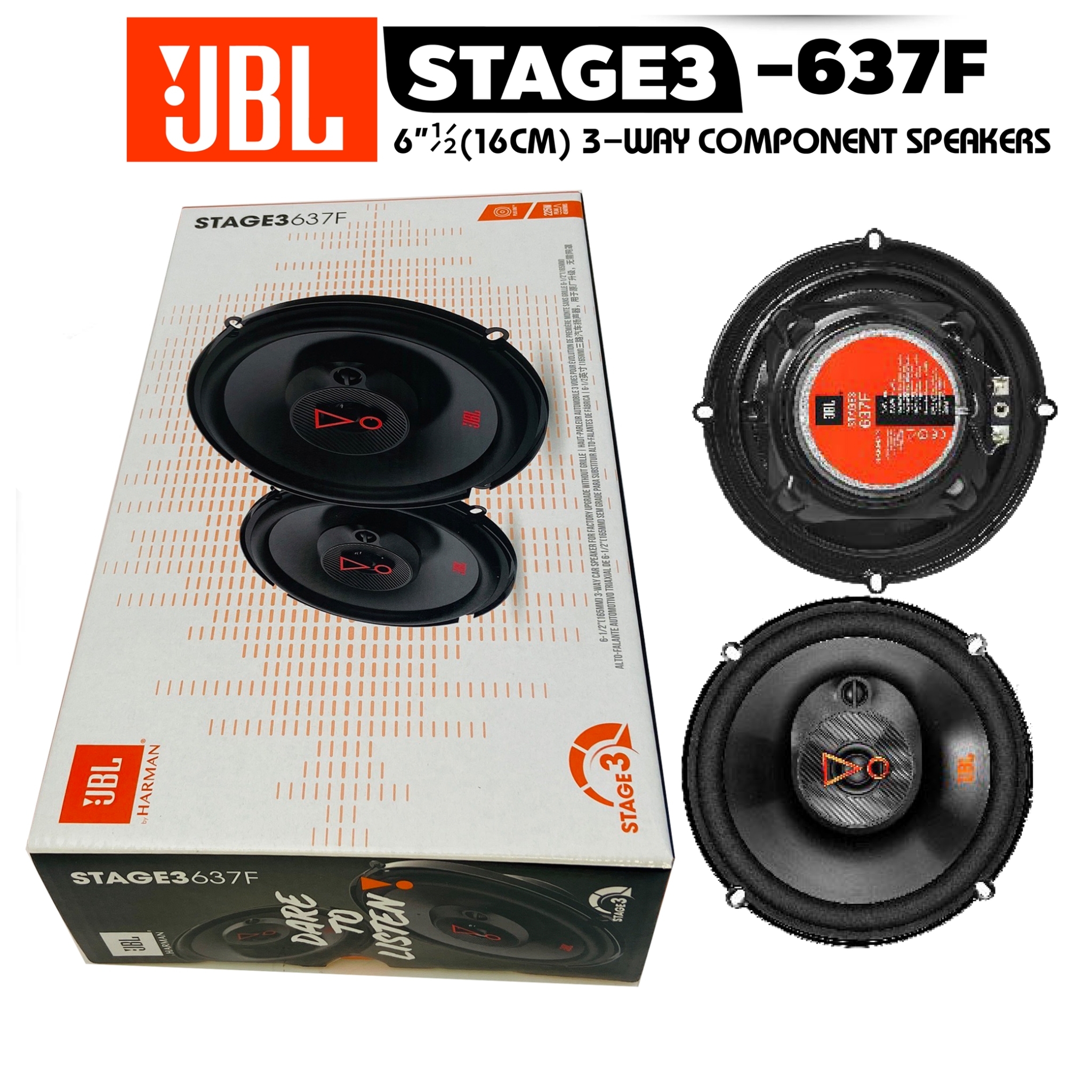 ลำโพงใหม่ขายดี !!JBL STAGE3 637F ลำโพงรถยนต์ ลำโพงติดรถยนต์คู่หน้าหรือ ...