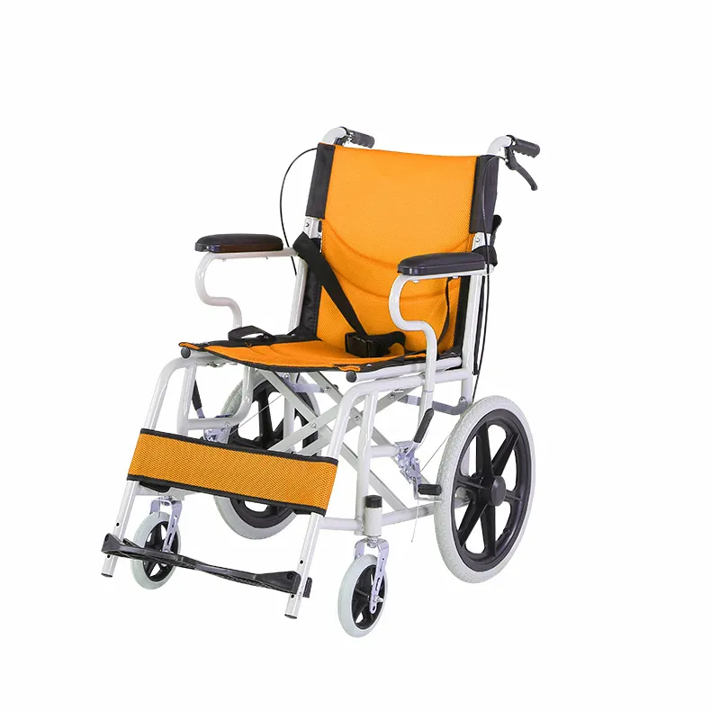 wheelchair รถเข็นผู้ป่วย วีลแชร์ พับได้ พกพาสะดวก ทำจากเหล็กกล้าเคลือบคาบอนอย่างดี แข็งแรง ทนทาน