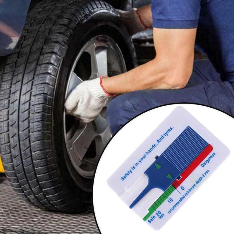 CLARINEJI với Keychain Cầm tay Công cụ đo bánh xe 0-20mm Nhựa Công cụ đánh dấu Đo độsâu Chỉ báo độ sâu Độ sâu lốp xe ô tô Thước đo độ sâu mẫu lốp