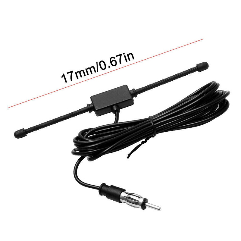 1X Black Universal Car Boat Stereo AM FM Dipole Antenna Adhesive Mount