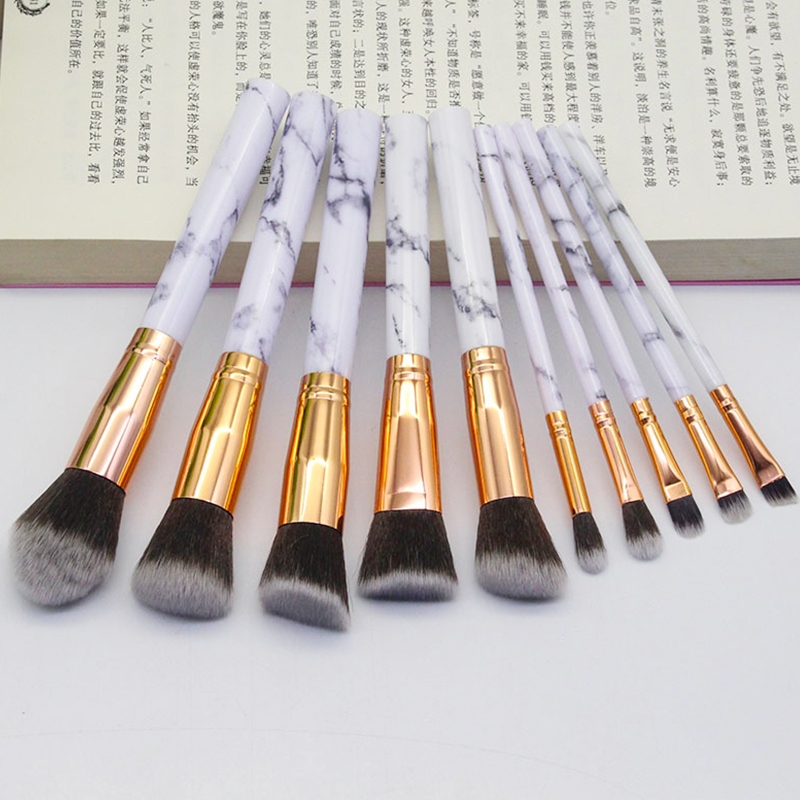 10 Pcs Makeup Brushes Tool Beauty Eye Shadow Eyebrow Fan Blush Blending  Make Up Brush Kit Cosmetic Set