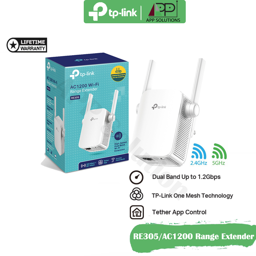 TP-LINK Wi-Fi RANGE EXTENDER AC1200 รุ่นRE305(สินค้ารับประกันLifetime)-APP Solution