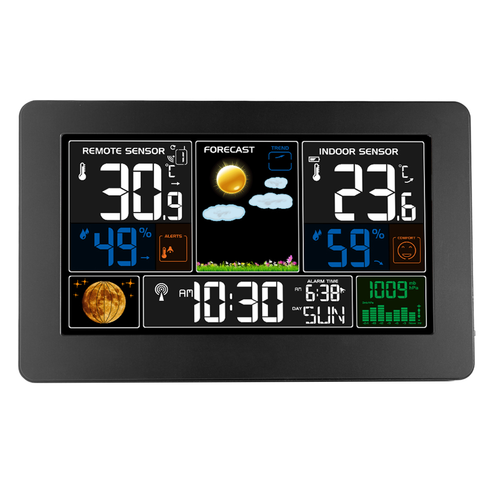 3In1 Weather Station Clock WallMounted Digital Clock Thermometer