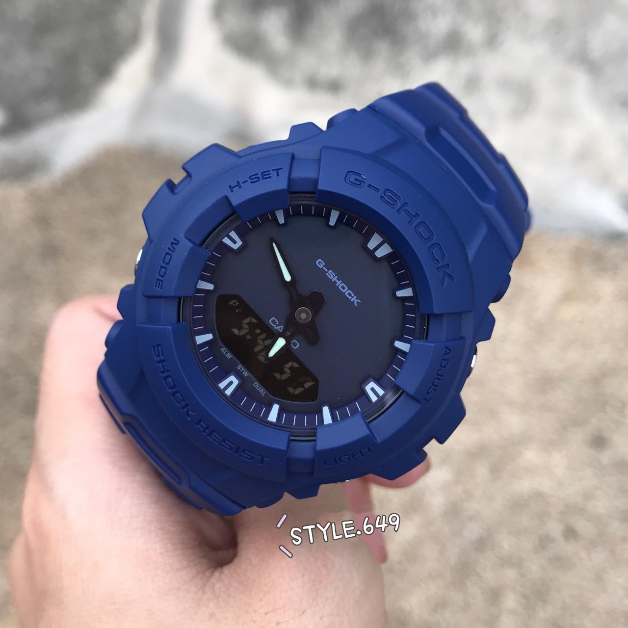 [ฟรี !! กล่องคาสิโอ] นาฬิกาข้อมือสายดำสุดฮิต GS รุ่น G100BB-1  กันน้ำได้