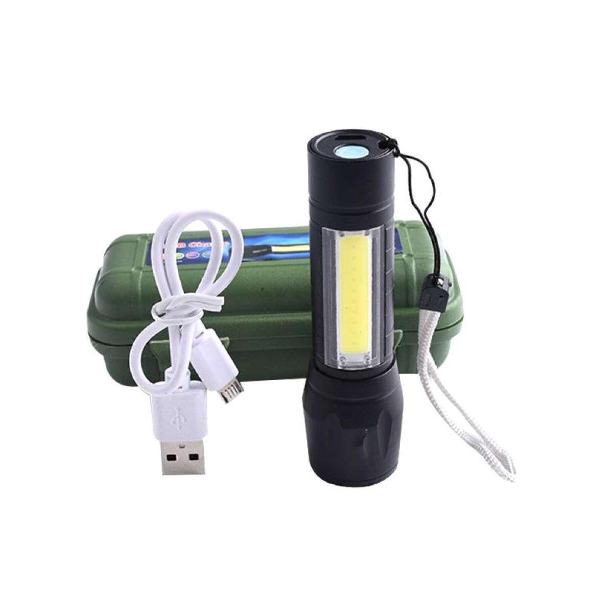 ไฟฉาย ไฟฉายแรงสูง ไฟฉายความสว่างสูง ชาร์จแบตได้ ปรับได้ 3 รูปแบบ ส่องได้ไกล กันน้ำ กันกระแทก LED Flashlight USB Charger รุ่น APL-511