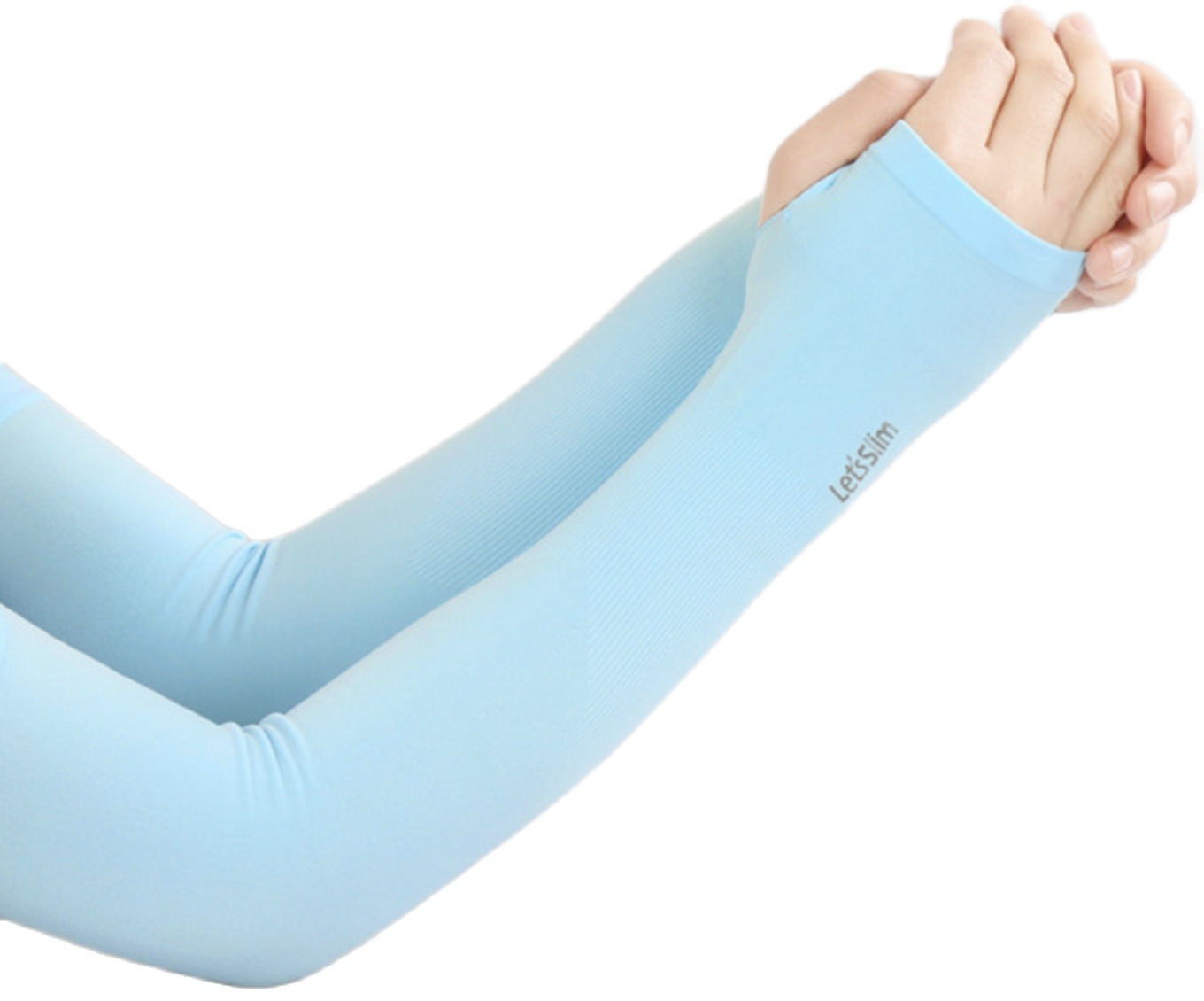 Let's Slim Armband ปลอกแขนกันแดด แบบเกี่ยวนิ้ว (สีดำ) UV arm