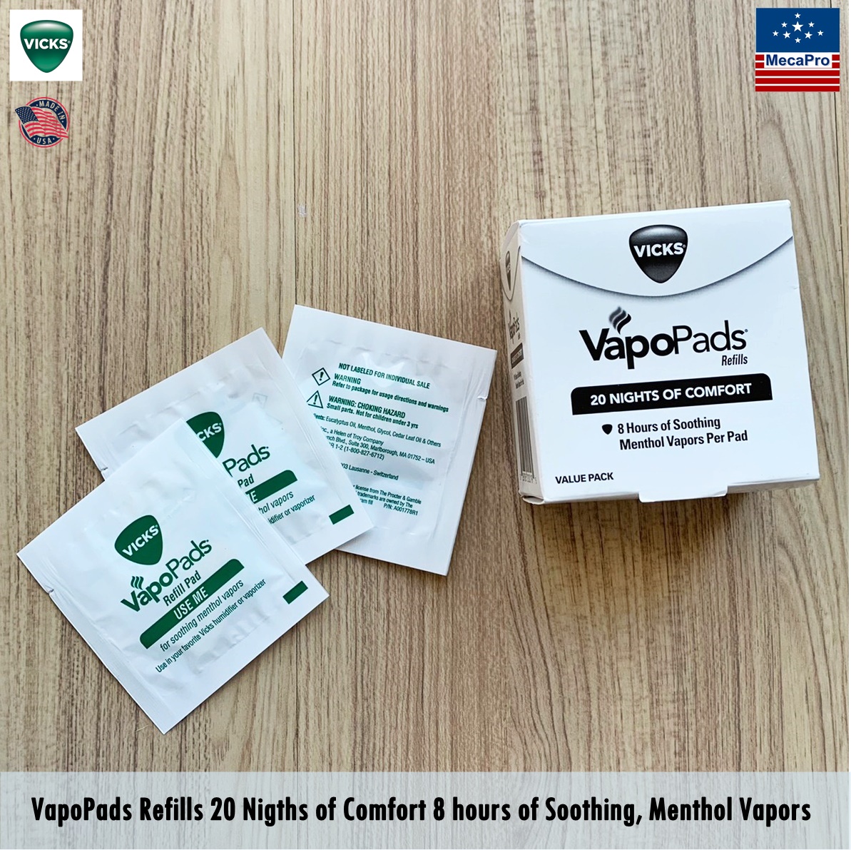 Vicks® VapoPads Refills 20 Nigths of Comfort 8 hours of Soothing