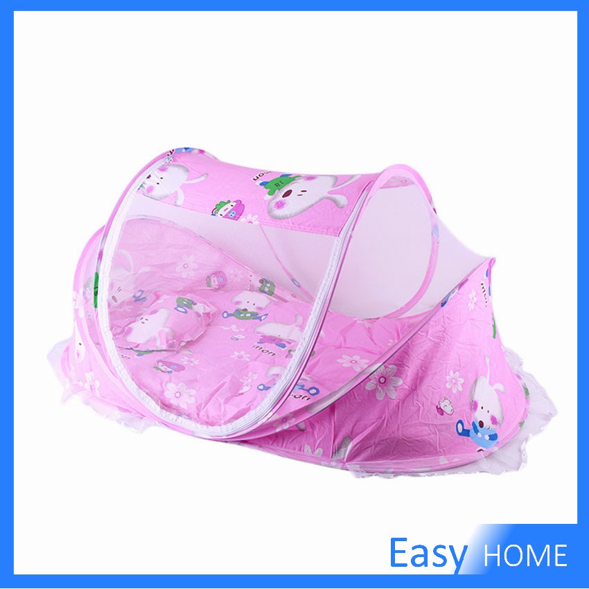 【P】[A645] ใช้กันยุงและแมลงต่าง พับเก็บง่าย มุ้งครอบเด็กอ่อน ๆ 110x60 cm Baby mosquito net