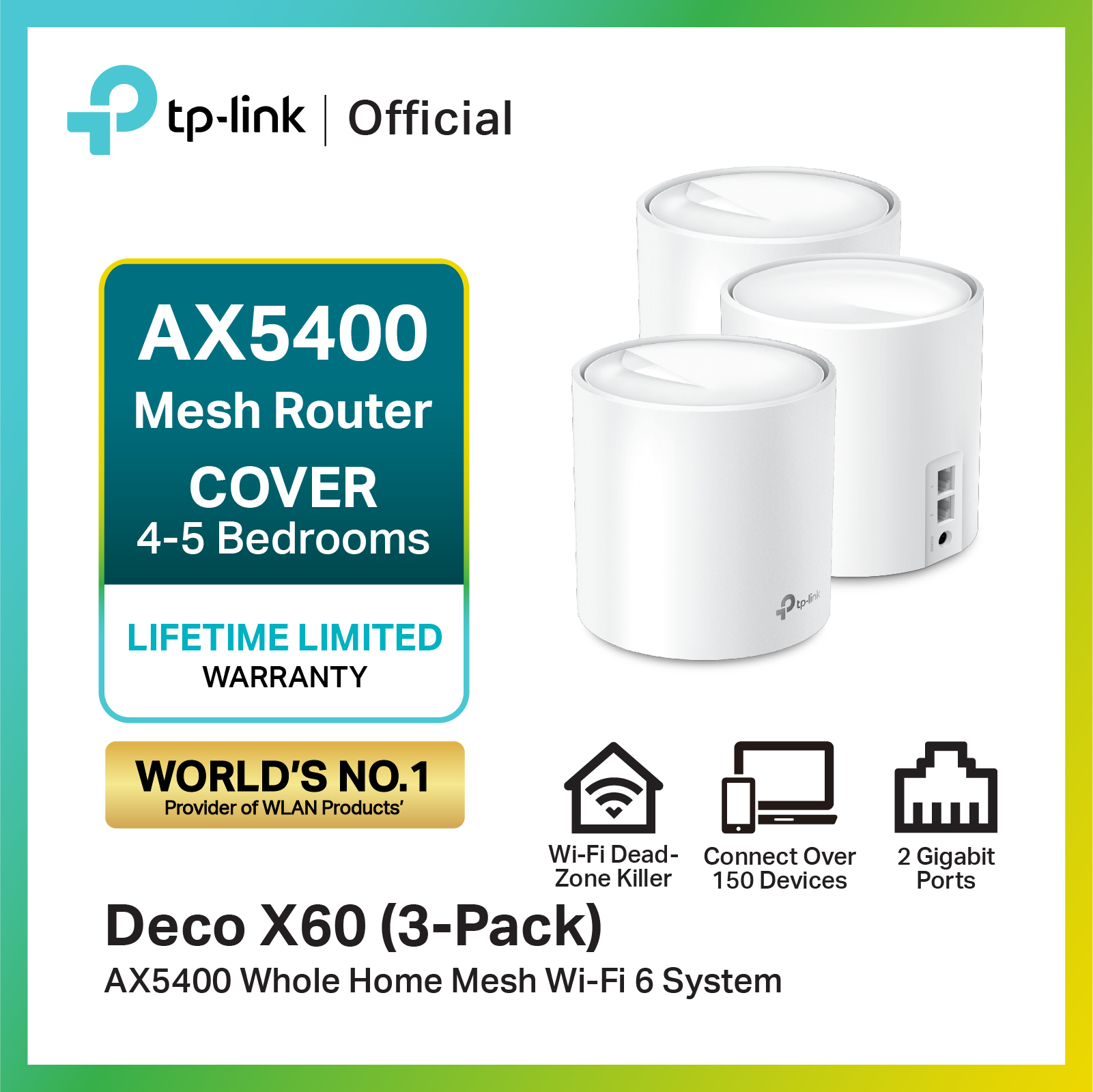TP-Link Deco X60 AX5400 Whole Home Mesh WiFi 6 Router ตัวขยายสัญญาณ WiFi รับประกันตลอดการใช้งาน ราคา 10,788 บาท*ส่งฟรี
