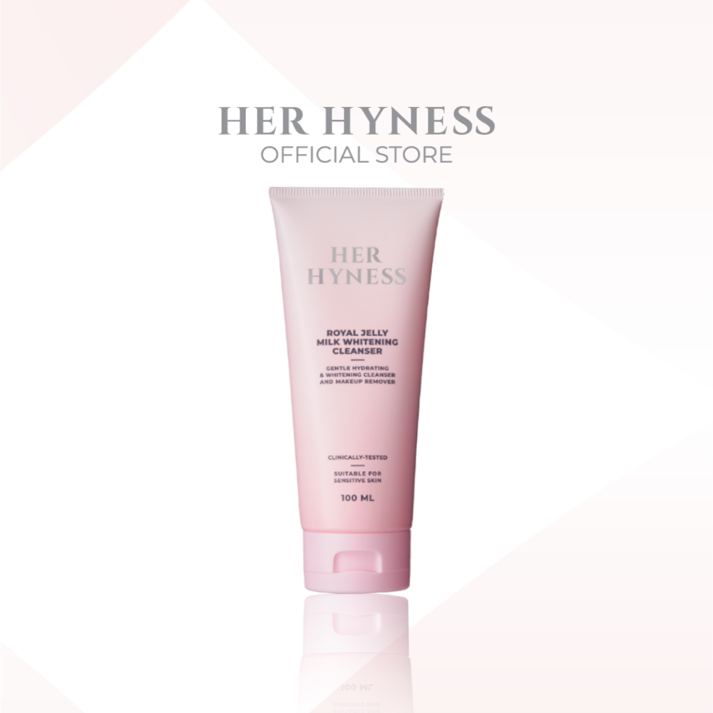 HER HYNESS ROYAL JELLY MILK WHITENING CLEANSER เฮอ ไฮเนส คลีนเซอร์ ทำความสะอาดผิวหน้า ล้างเครื่องสำอาง 100 ML.  ไวท์เทนนิ่ง คลีนเซอร์ ทำความสะอาดผิวหน้า ล้างเครื่องสำอาง