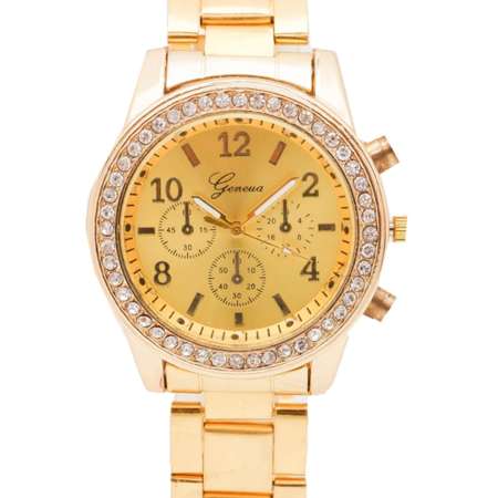 GENEVA นาฬิกาข้อมือ สายสแตนเลส ดีไซน์ Michael Kors หน้าปัดล้อมเพชร ดูเวลาง่าย รุ่น ZD-0042