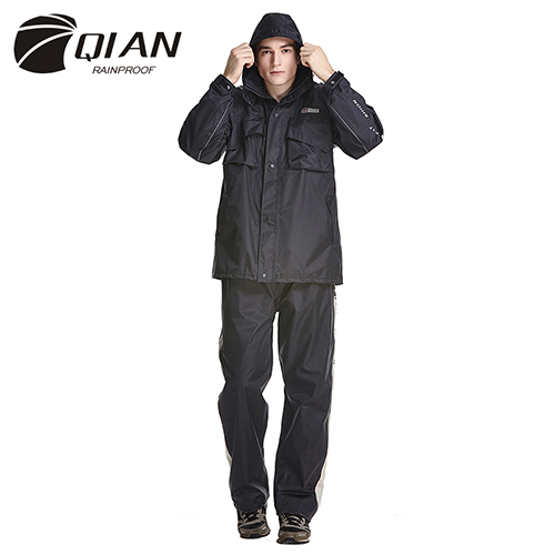 QIAN Pockets Rain Pants Women/Men Raincoat Outdoor Thicker Waterproof  Trousers Motorcycle Fishing Camping Rain Gear