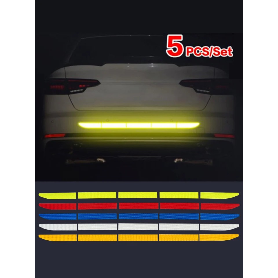สติ๊กเกอร์สะท้อนแสงติดท้ายรถยนต์ 5 ชิ้น/เซ็ต CAR Reflective Sticker