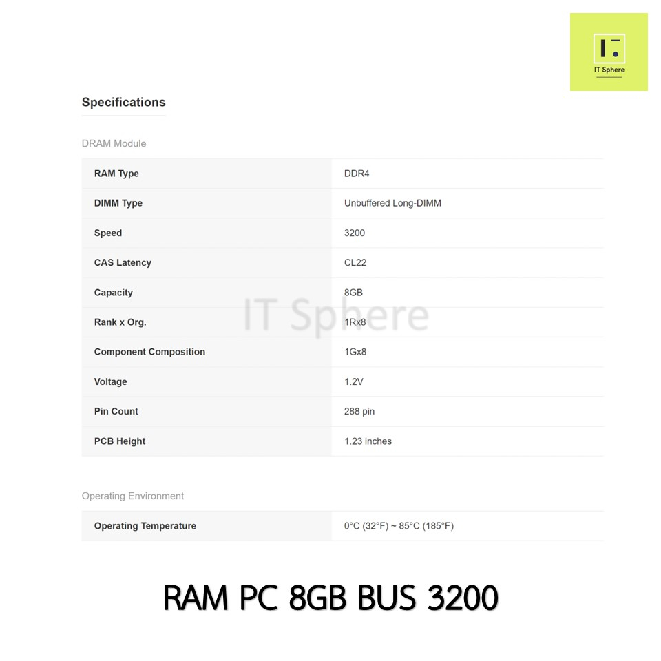 RAM 8GB BUS3200 DDR4 Transcend RAM PC 8GB ram-8gb-bus3200-ddr4-transcend-ram-pc-8gb