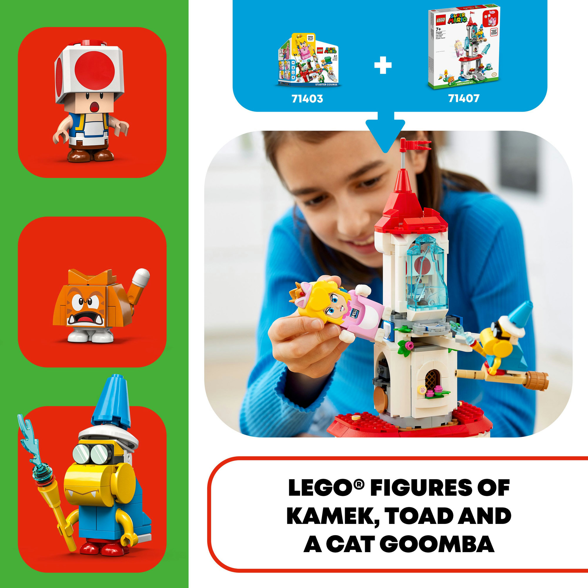 LEGO® Super Mario™ 71407 Cat Peach Suit and Frozen Tower Expansion Set ...