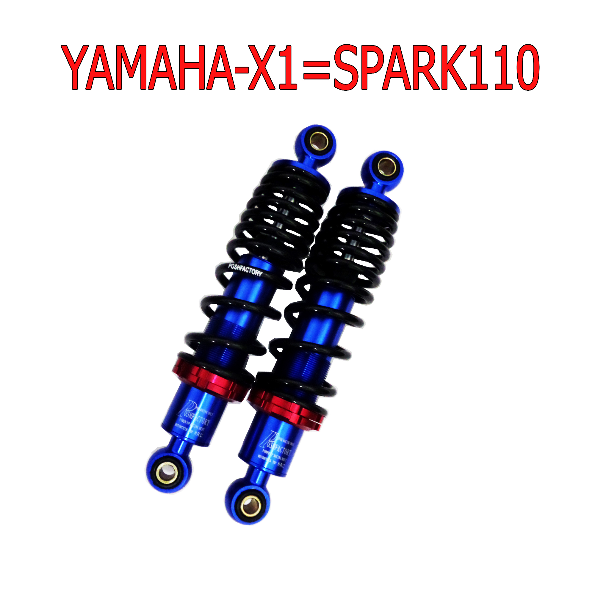 โช๊คหลังแต่งมอเตอร์ไซด์แบบ POSH สำหรับ YAMAHA-XI=SPARK110 (สปริงดำ/น้ำเงิน)ยาว290 mm