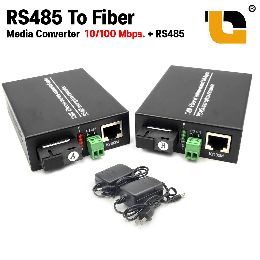 Fiber To lan + RS485 Media Converter Media Converter SC ออก แลน Gigabit ...