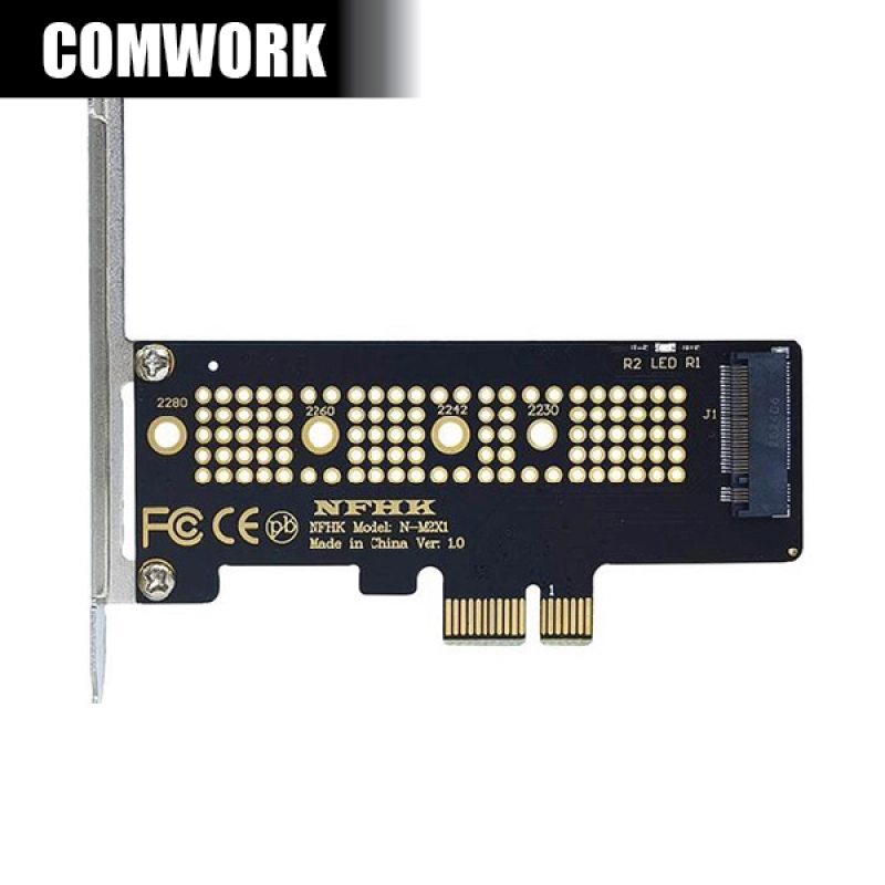 ภาพหน้าปกสินค้าการ์ดแปลง PCIe X1 to M.2 NVMe Gen3 3.0 ADAPTER M2 SSD HARDDISK ฮาร์ดดิสก์ M KEY COMWORK