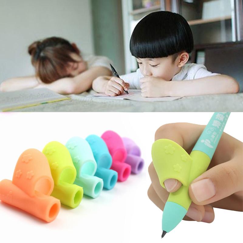 3pcs Cute Child Silicone Correction Hold pen Writing Fingerstall Pencil