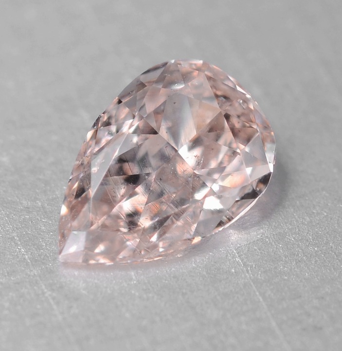 Australian Argyle Brownish Pink Diamond 0.12 cts Pear Shape Loose Diamond Untreated Natural Color