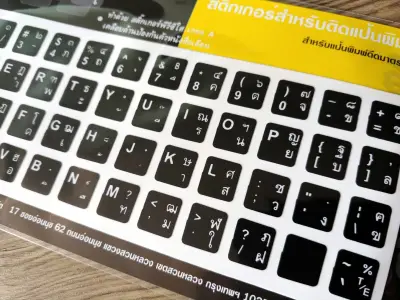 Sticker Keyboard Thai / English ( Black)