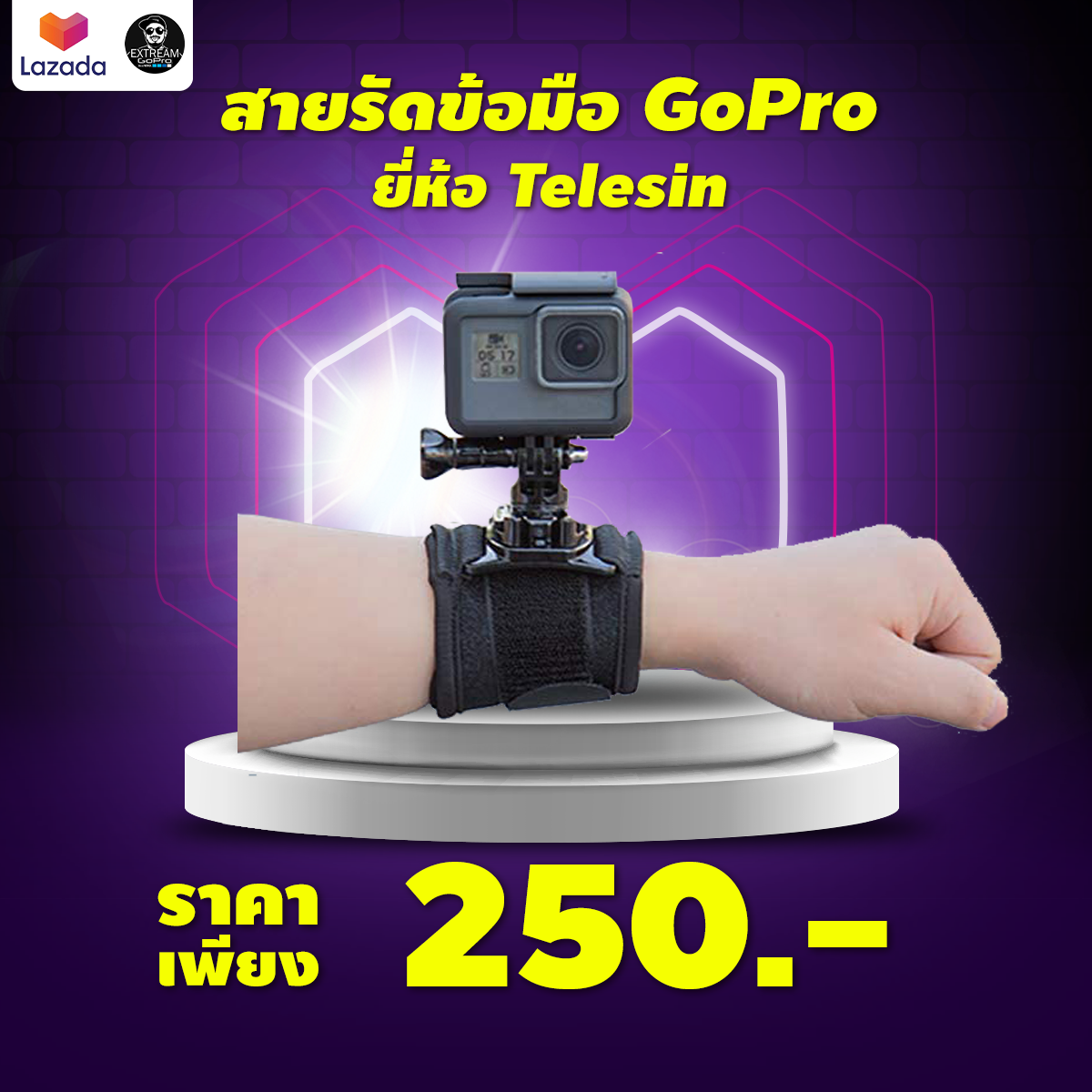 GoPro Mount สำหรับติดข้อมือ telesin อุปกรณ์เสริม gopro อุปกรณ์เสริมกล้องแอคชั่น ExtreamGoPro