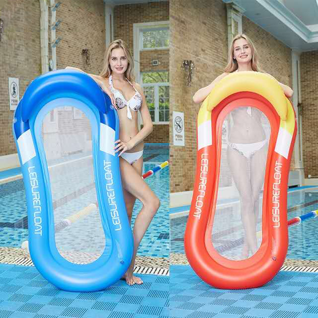 shopaga--Inflatable เปลลอยน้ำเตียงลมลอยน้ำ Lounge เก้าอี้ Drifter สระว่ายน้ำห่วงยางชายหาดสำหรับผู้ใหญ่ เบาะนอนแบบเป่าลม