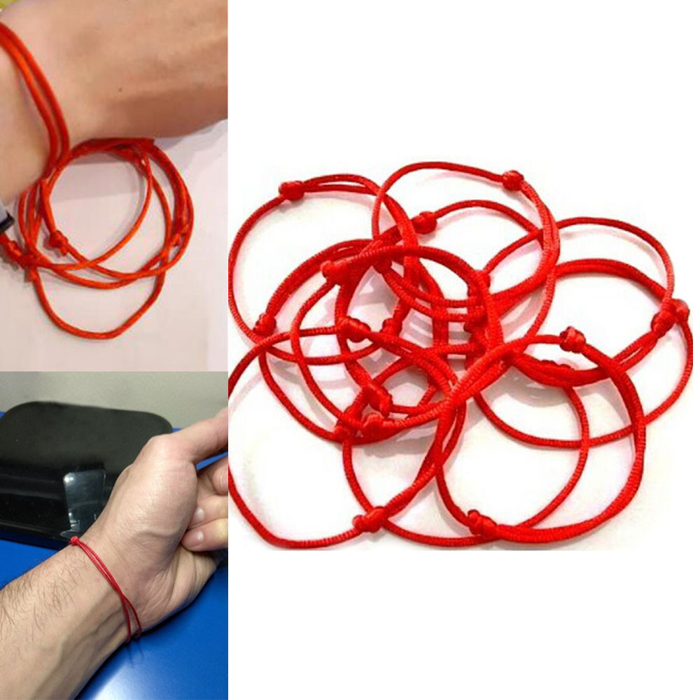 QEESHE5533753 Adjustable Handmade Jewelry Tibetan Weave Amulet Weave Bangle Red String Bracelet Amulet Rope Red Rope