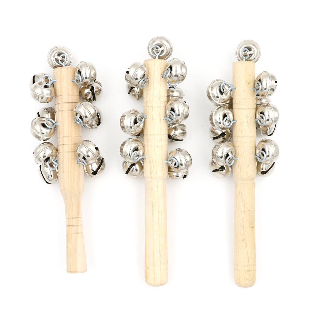 Kid Handle Wooden Activity Bell Rattle Baby Toy Musical Instrument Baby ...