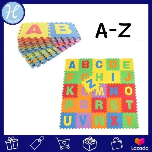 Hellomom แผ่นรองคลานแบบจิ๊กซอว์ ลาย ABC (1 set มี 26 แผ่น) EVA  Crawling pad) แผ่นรองคลานจิํกซอว์ ตัวต่อ ของเล่นเสริมพัฒนาการ กระตุ้นพัฒนาการเด็ก