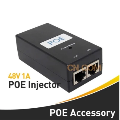POE Power Over Ethernet Adapter 48V 0.5A 48V 1A 24W Desktop POE Power Injector Ethernet Adapter Surveillance CCTV