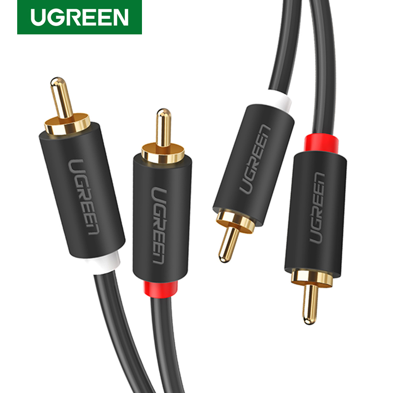 UGREEN 2RCA to 2 RCA Male to Male Audio Cable Gold-Plated RCA Audio Cable for Home Theater DVD TV Amplifier CD Soundbox