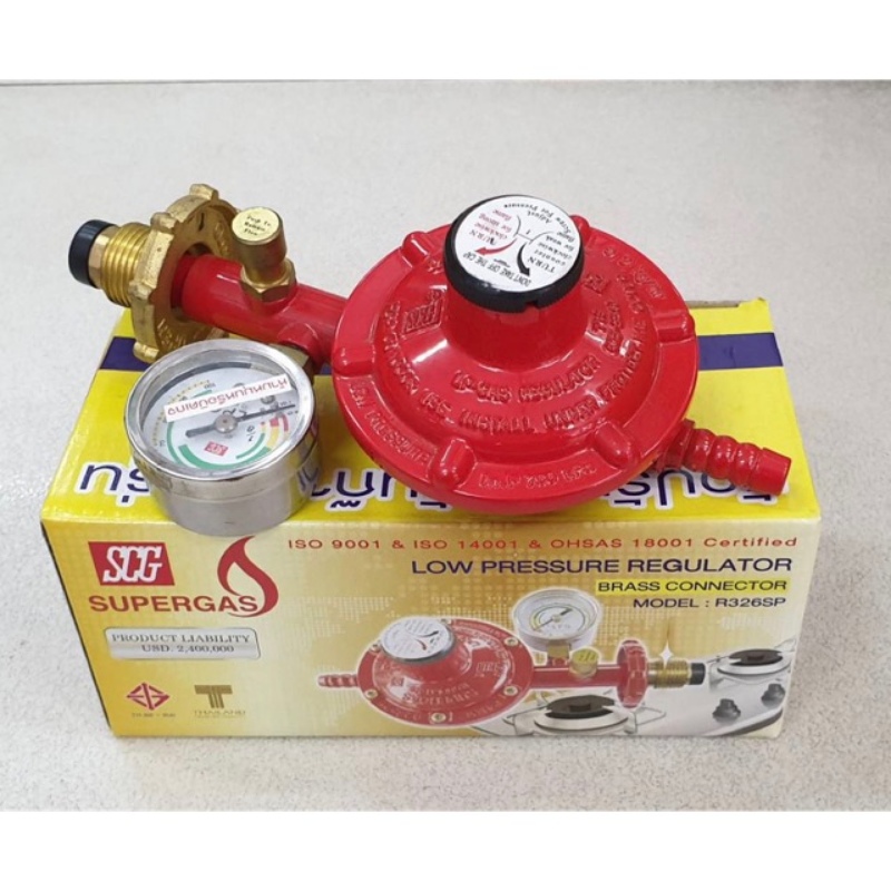 SCG หัวปรับแก๊สแรงดันต่ำ พร้อมชุดเซฟตี้และเกจวัด รุ่น R326SP ...