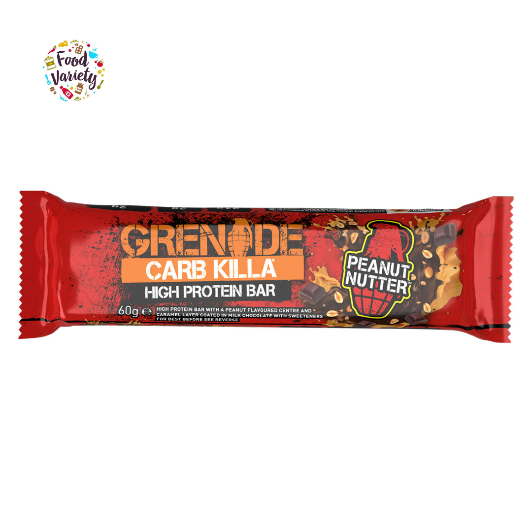 Grenade High Protein Bar Peanut Nutter 60g เกรนเนต โปรตีนบาร์ผสมเนยถั่ว น้ำตาลต่ำ 60g