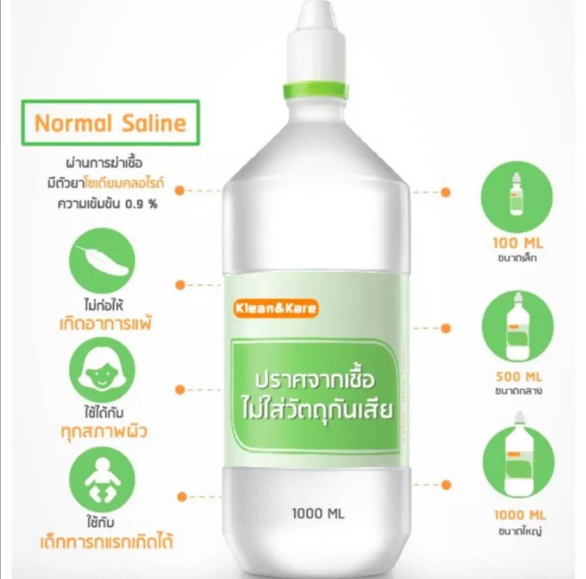 ฉลากส เข ยว น ำเกล อคล นแอนด แคร นอร มอลซาไลน 0 9 โซเด ยมคลอไรด Lazada Co Th