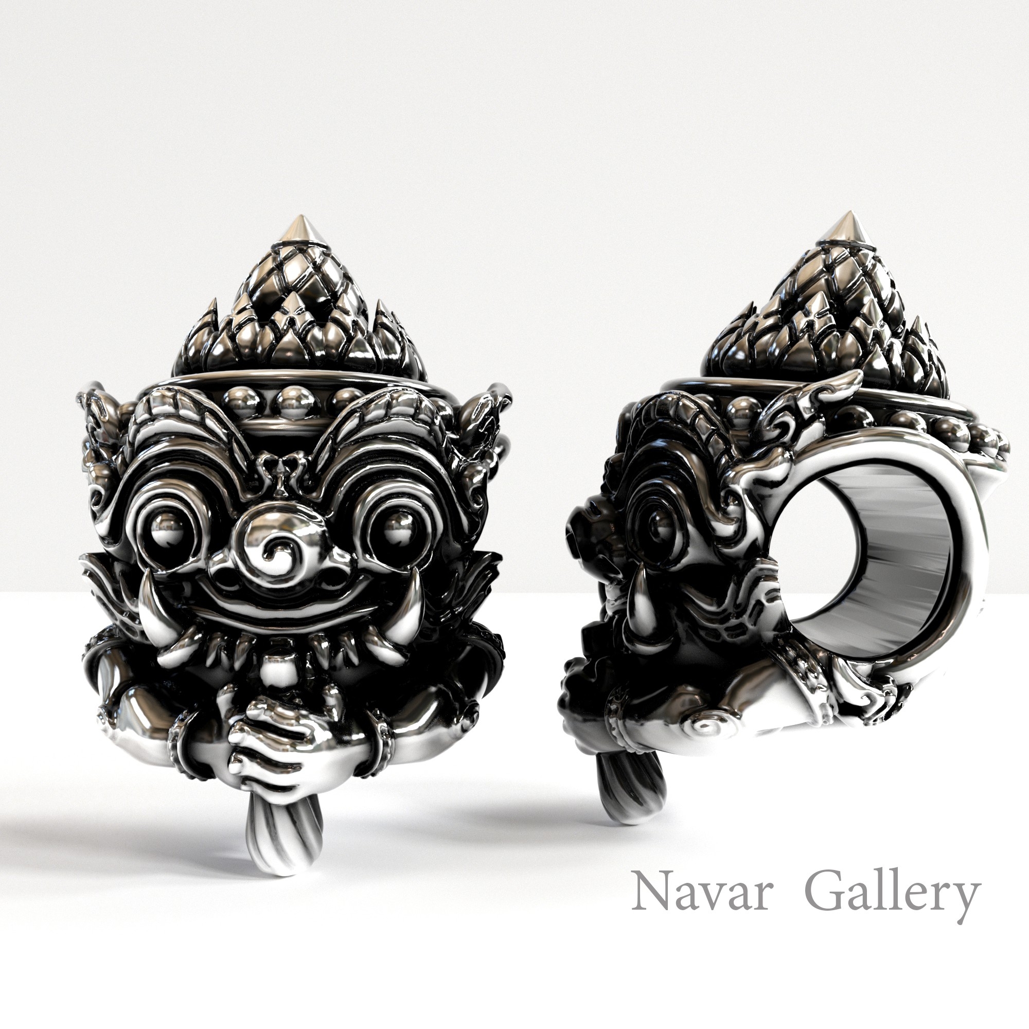 Navar Gallery : ชาร์มท้าวเวสสุวรรณ เนื้อเงินแท้ 92.5 Wessuwan Charm Silver 92.5