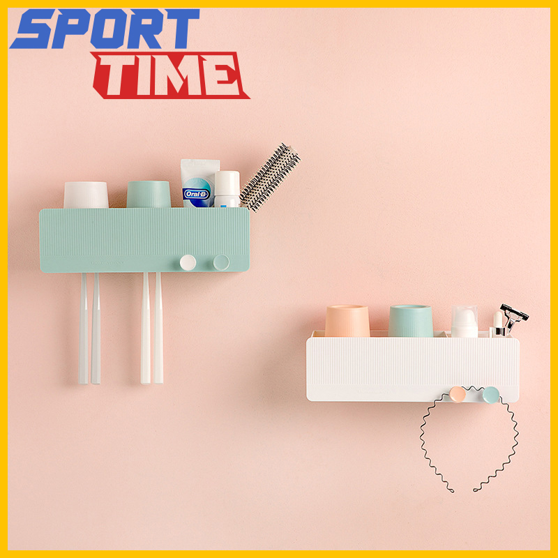 (Sporttime) - ที่ใส่ของอเนกประสงค์ ที่ใส่แปรงสีฟัน ที่ใส่ของในห้องน้ำ มีช่องใส่ของที่แบ่งเป็นสัดส่วน สีสันสวยงาม ติดตั้งง่าย สินค้าพร้อม